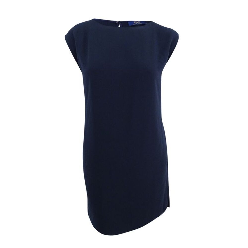 Polo Ralph Lauren Women's Crepe Cap-Sleeve Dress (12, Navy)